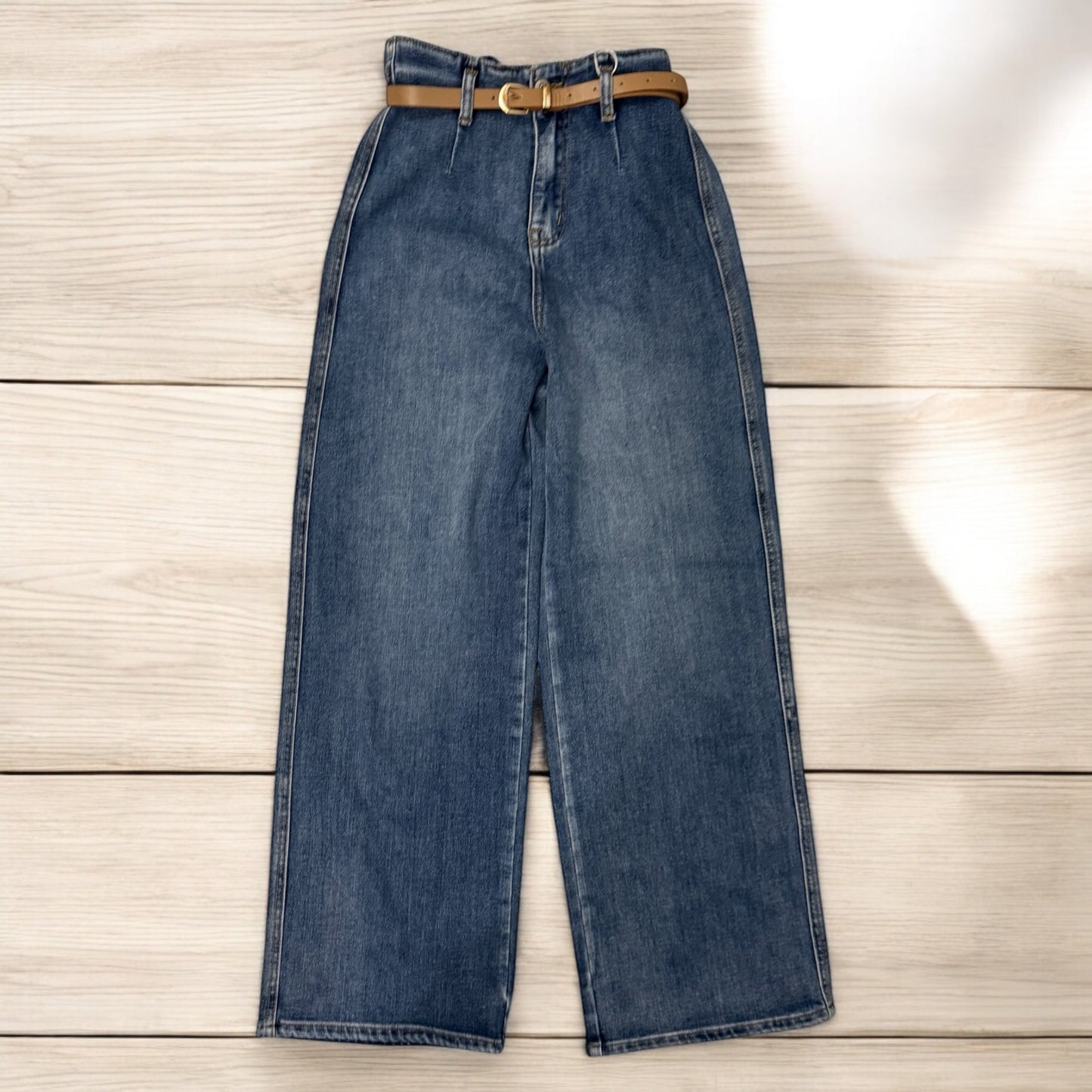 Mahón Ancho con Cintura Alta y Correa Incluida - Estilo Zara
