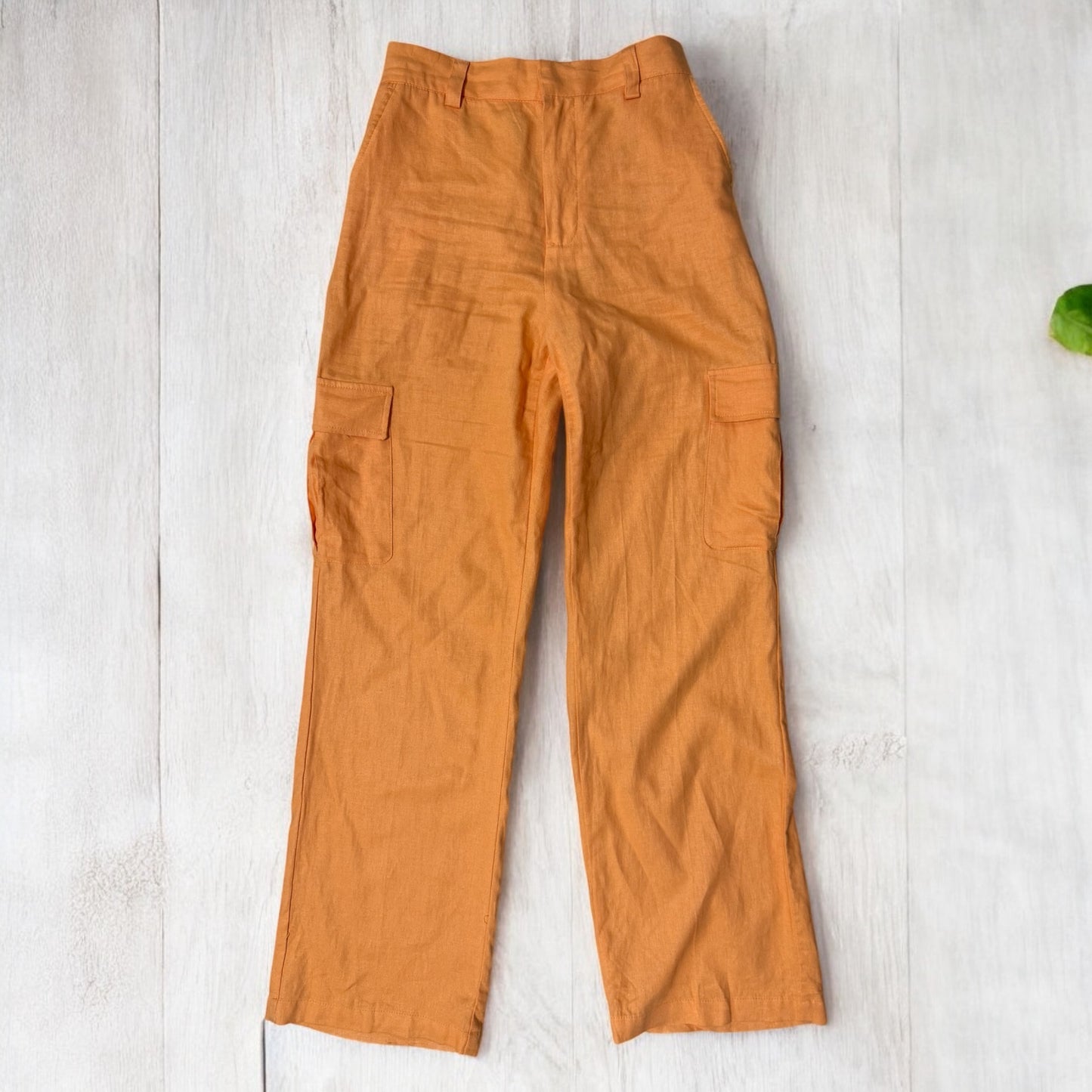 Pantalones Cargo de Lino y Viscosa