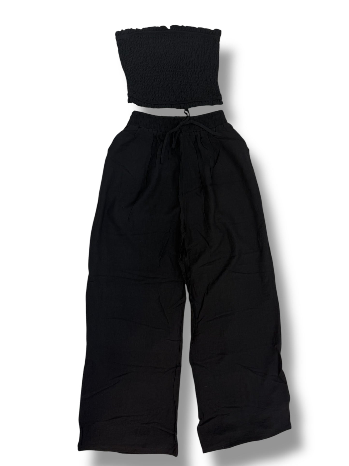 Conjunto – Top Strapless & Pantalón Palazzo