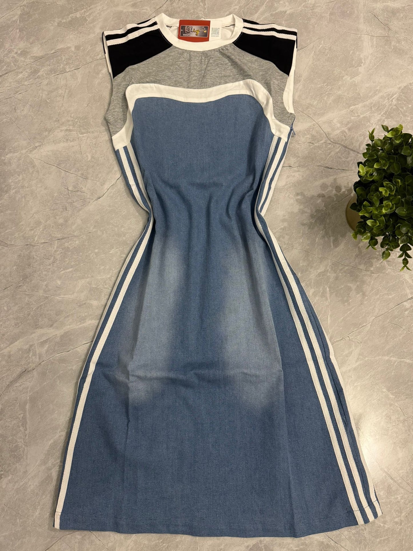 Vestido Deportivo Denim y Algodón - Estilo Casual Chic image 0