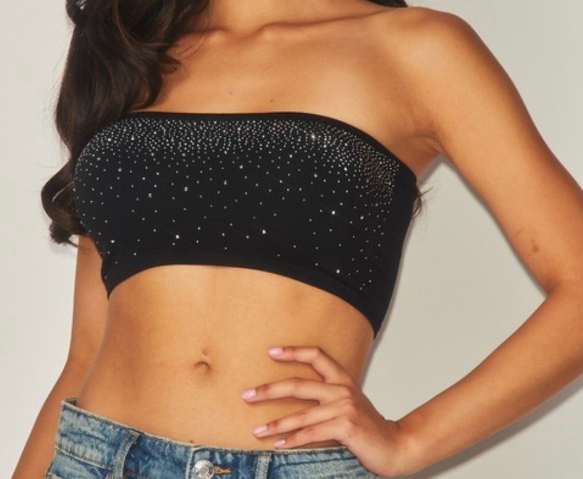 Top black con Detalles Brillantes image 0