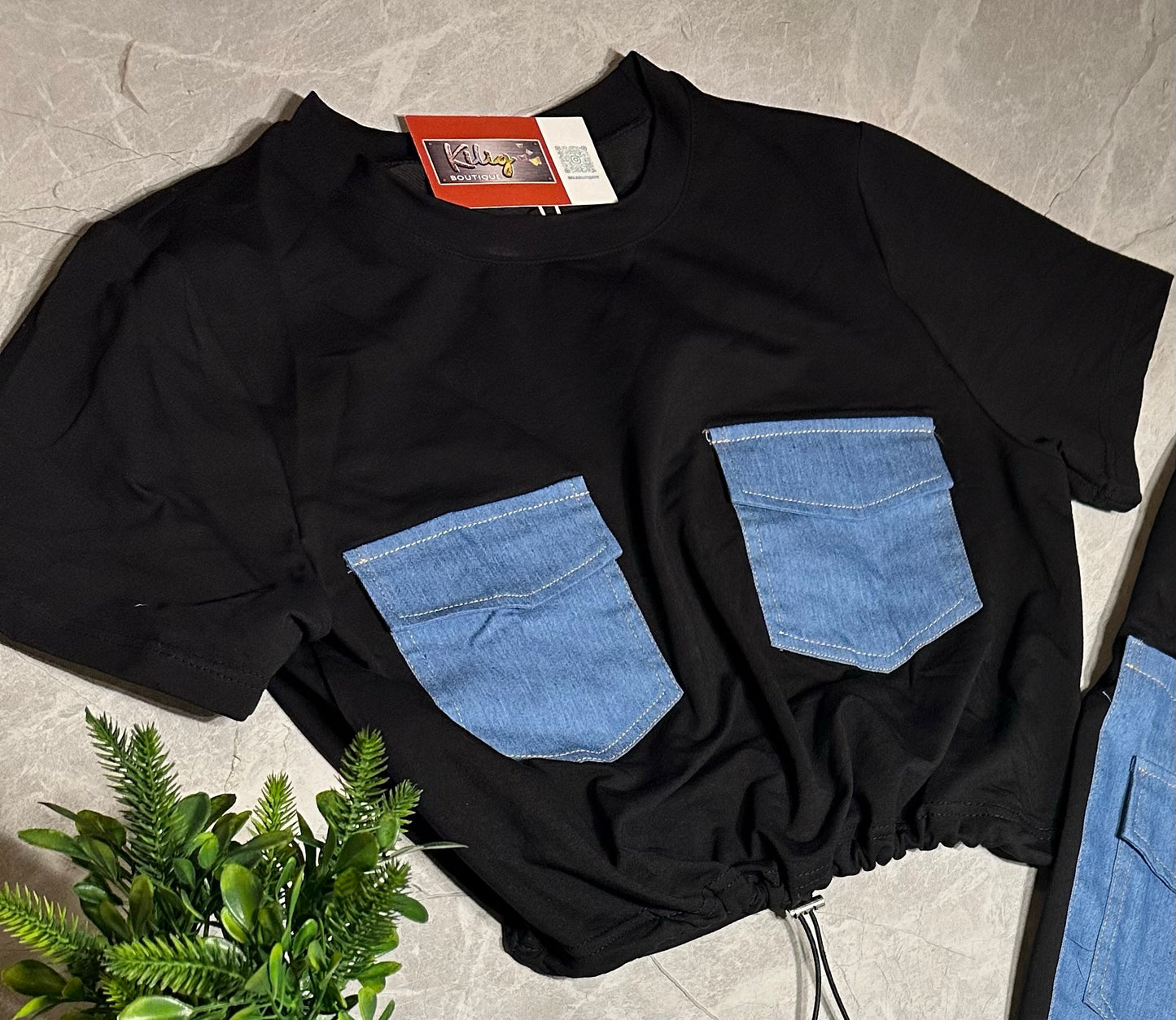 Set Sporty Denim – Set de Top y Joggers image 2