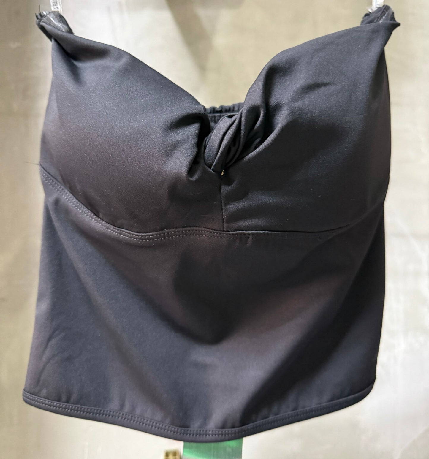 Top Negro Estilo Corset con Nudo Frontal image 0