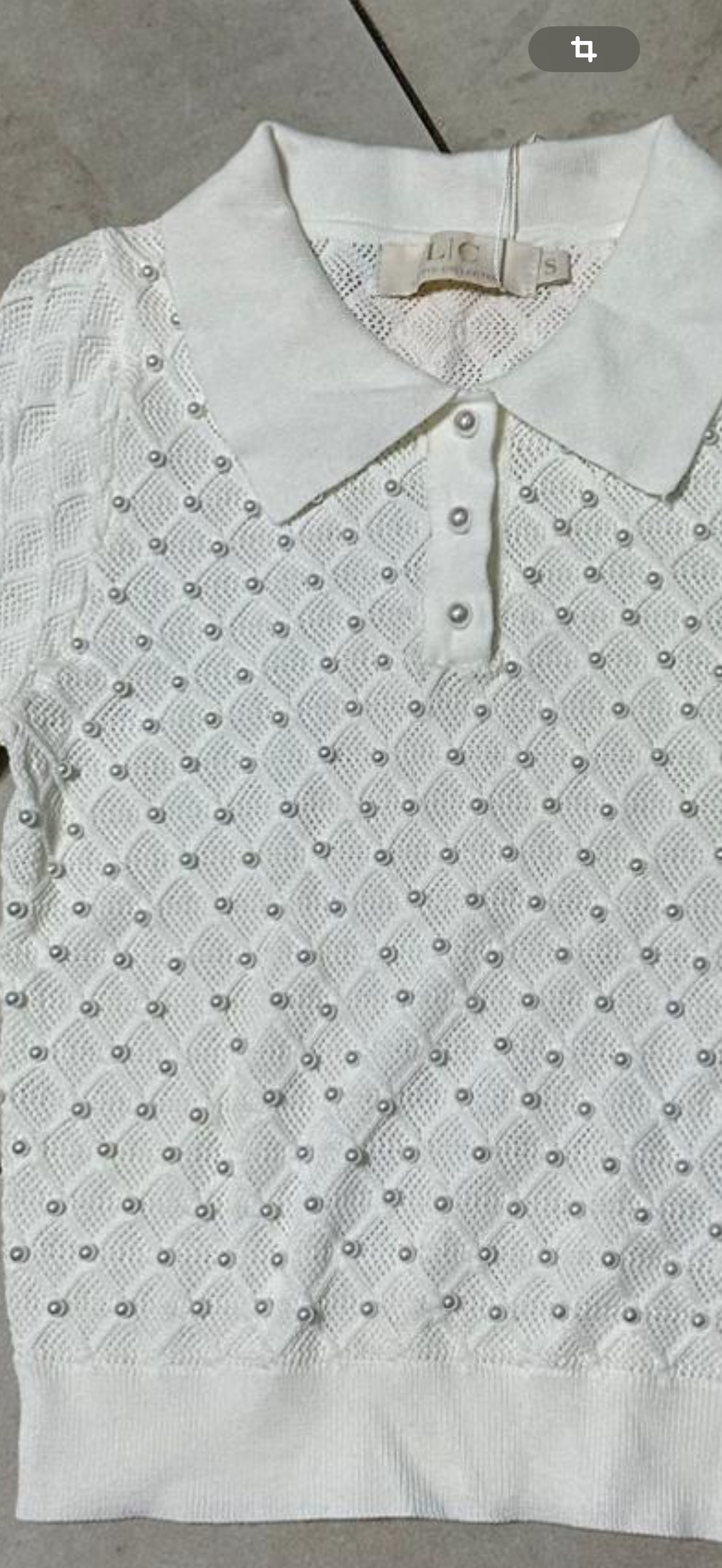 Suéter Polo Tejido Perlado – Color Ivory