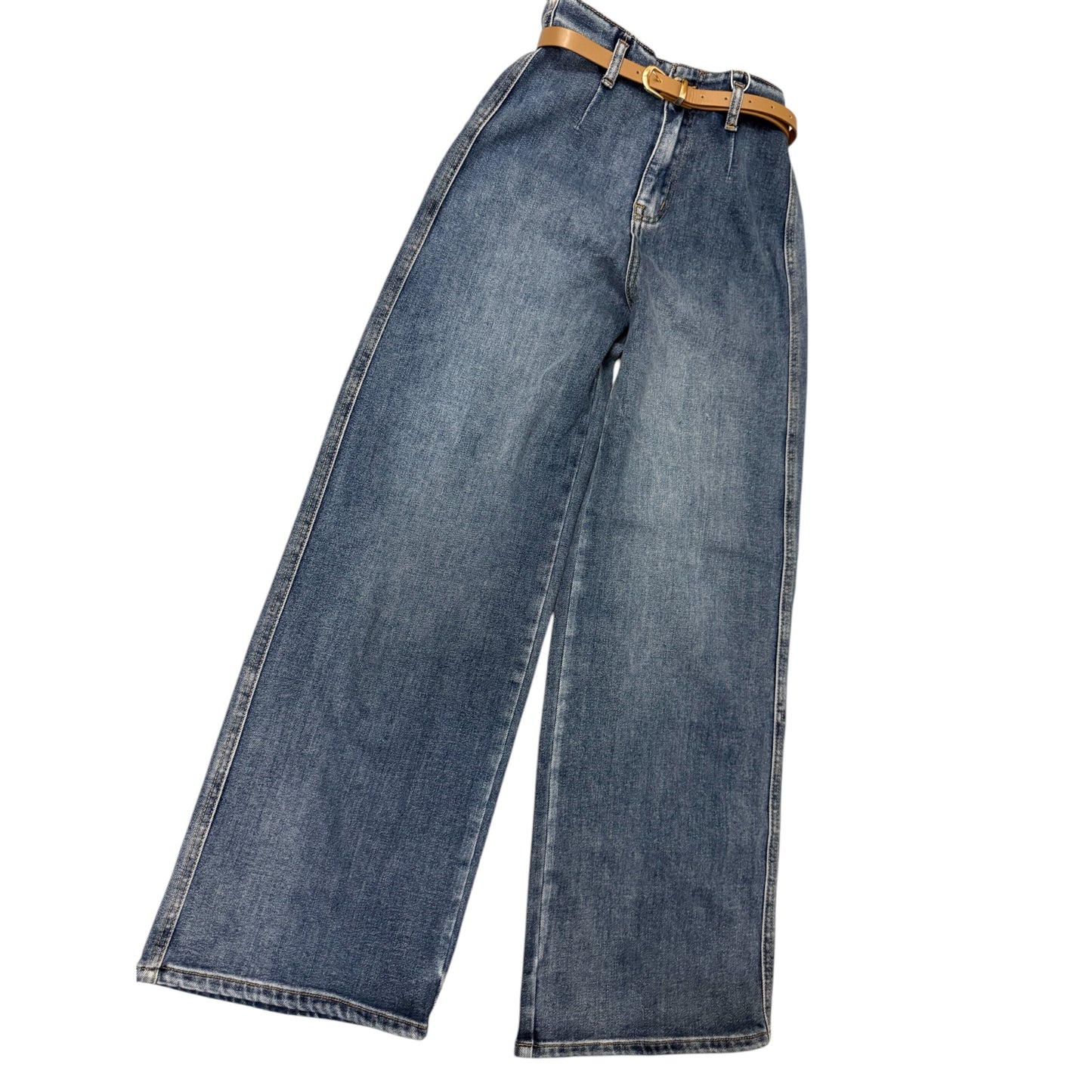 Mahón Ancho con Cintura Alta y Correa Incluida - Estilo Zara