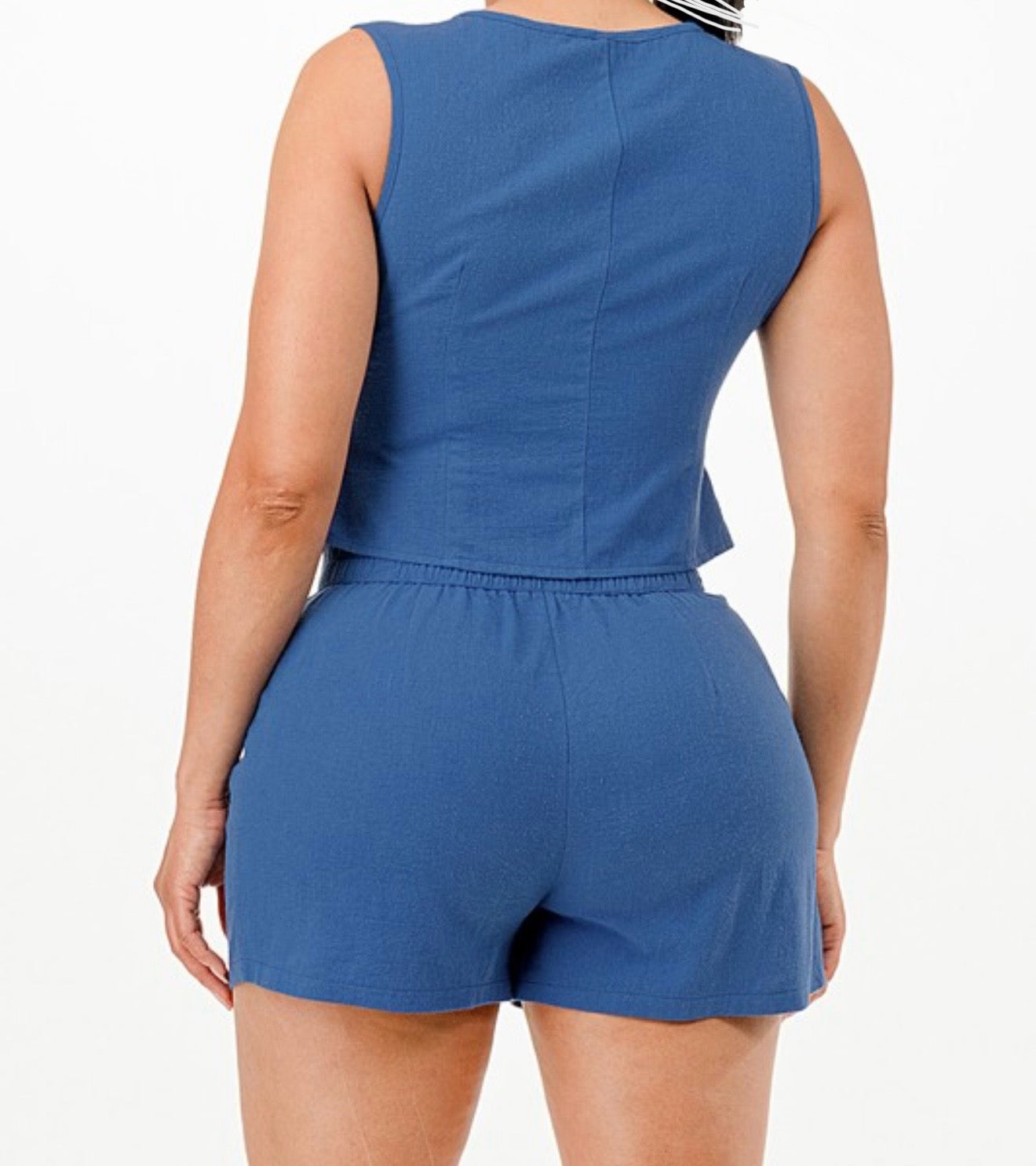 Set Casual de Chaleco Cropped y Pantalón Corto