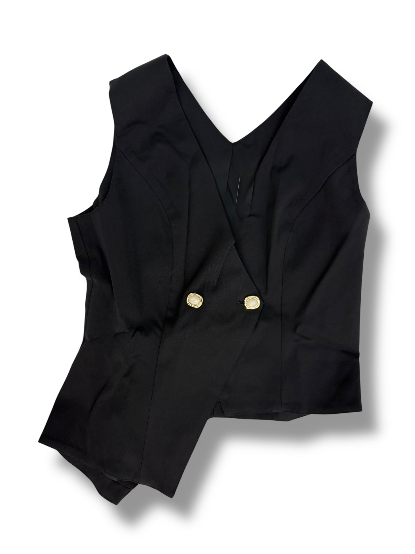 Conjunto Elegante– Pantalón Wide Leg & Chaleco Cruzado