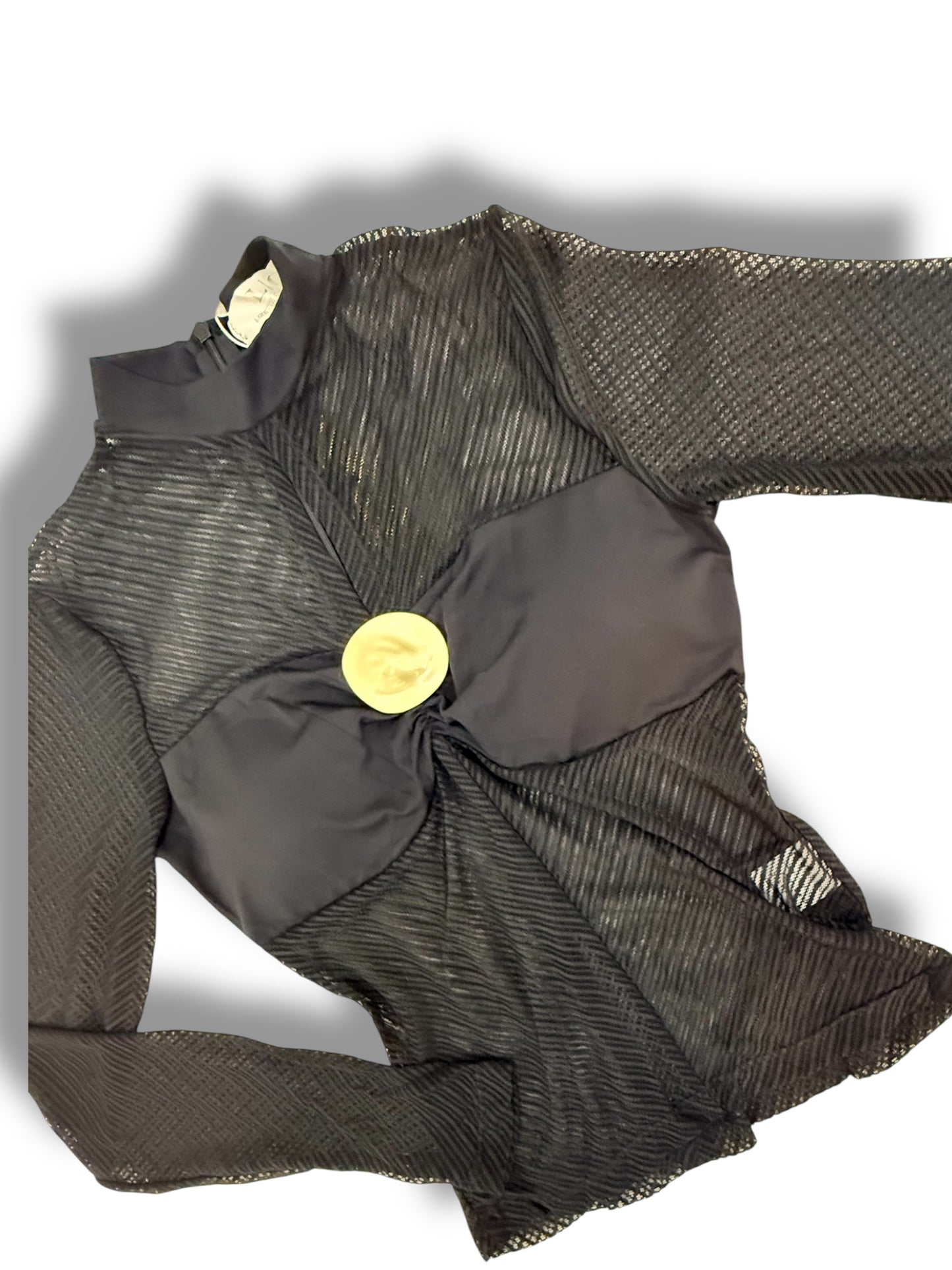Body Negro Transparente con Detalle Dorado