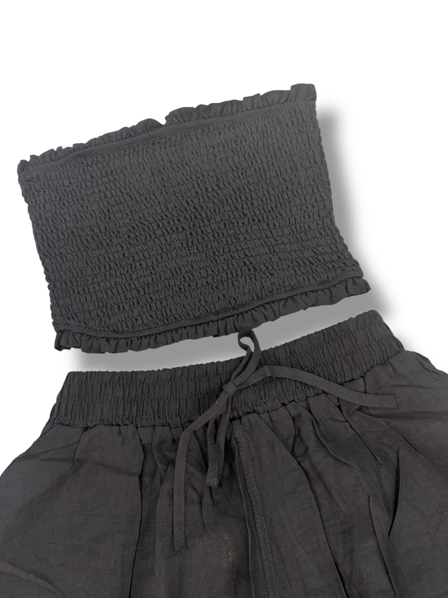 Conjunto – Top Strapless & Pantalón Palazzo