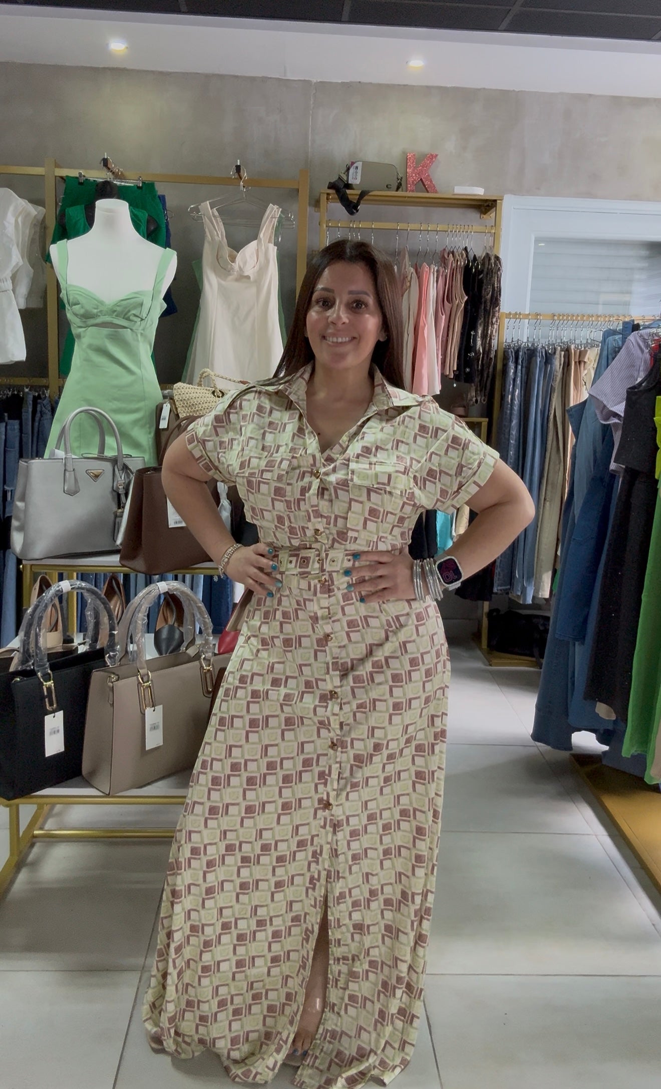 Vestido Largo con Estampados