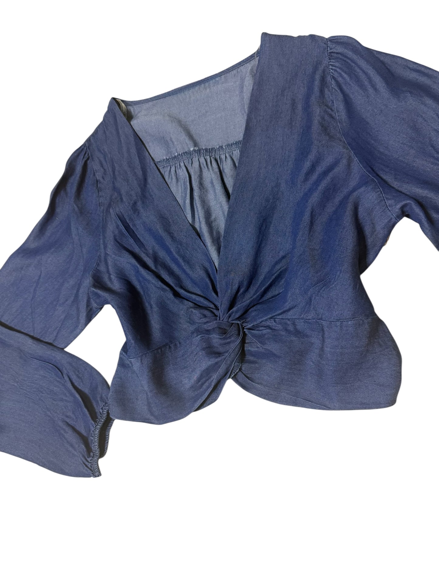 Top Denim-Style Knot Front