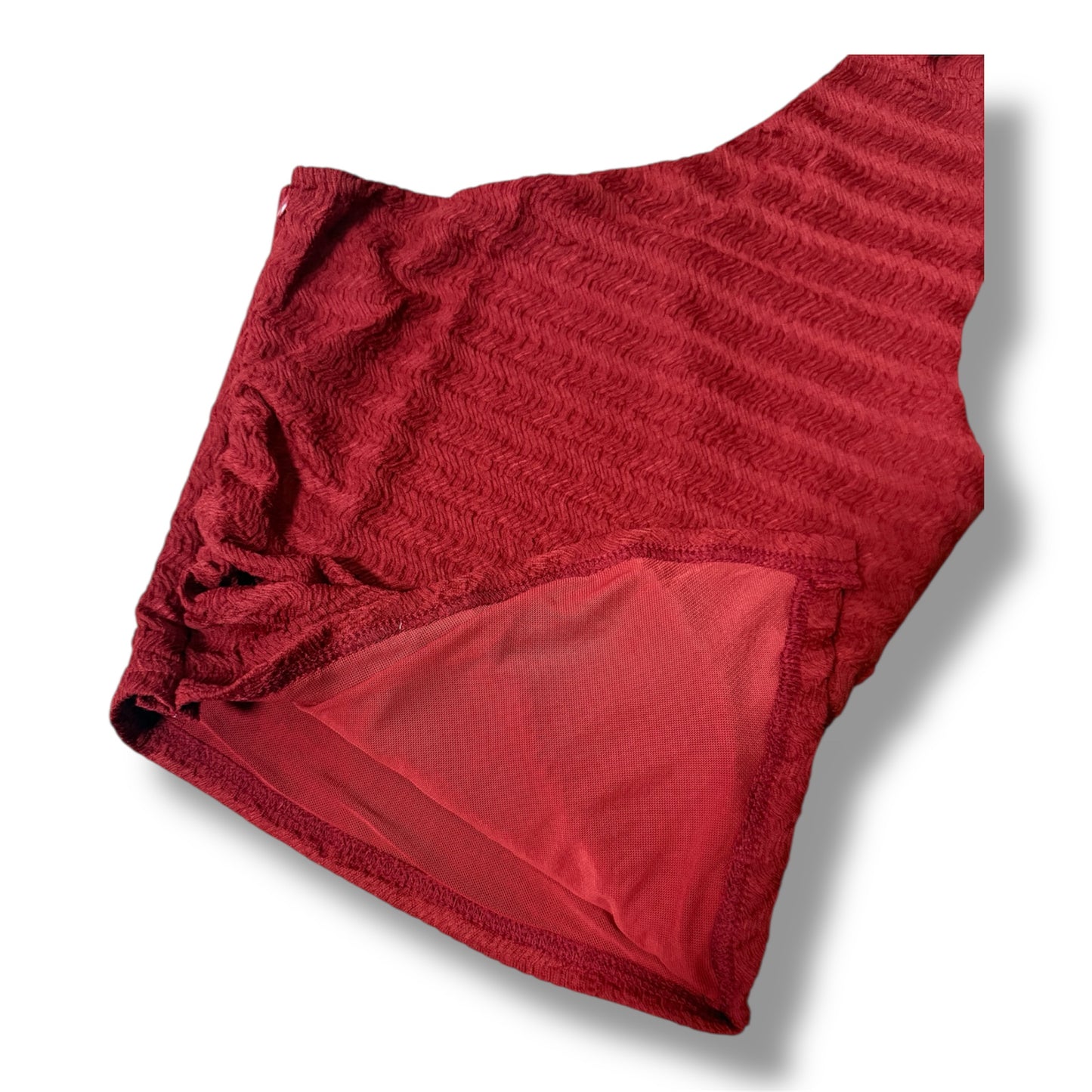 Body Asimétrico Texturizado Rojo Vino