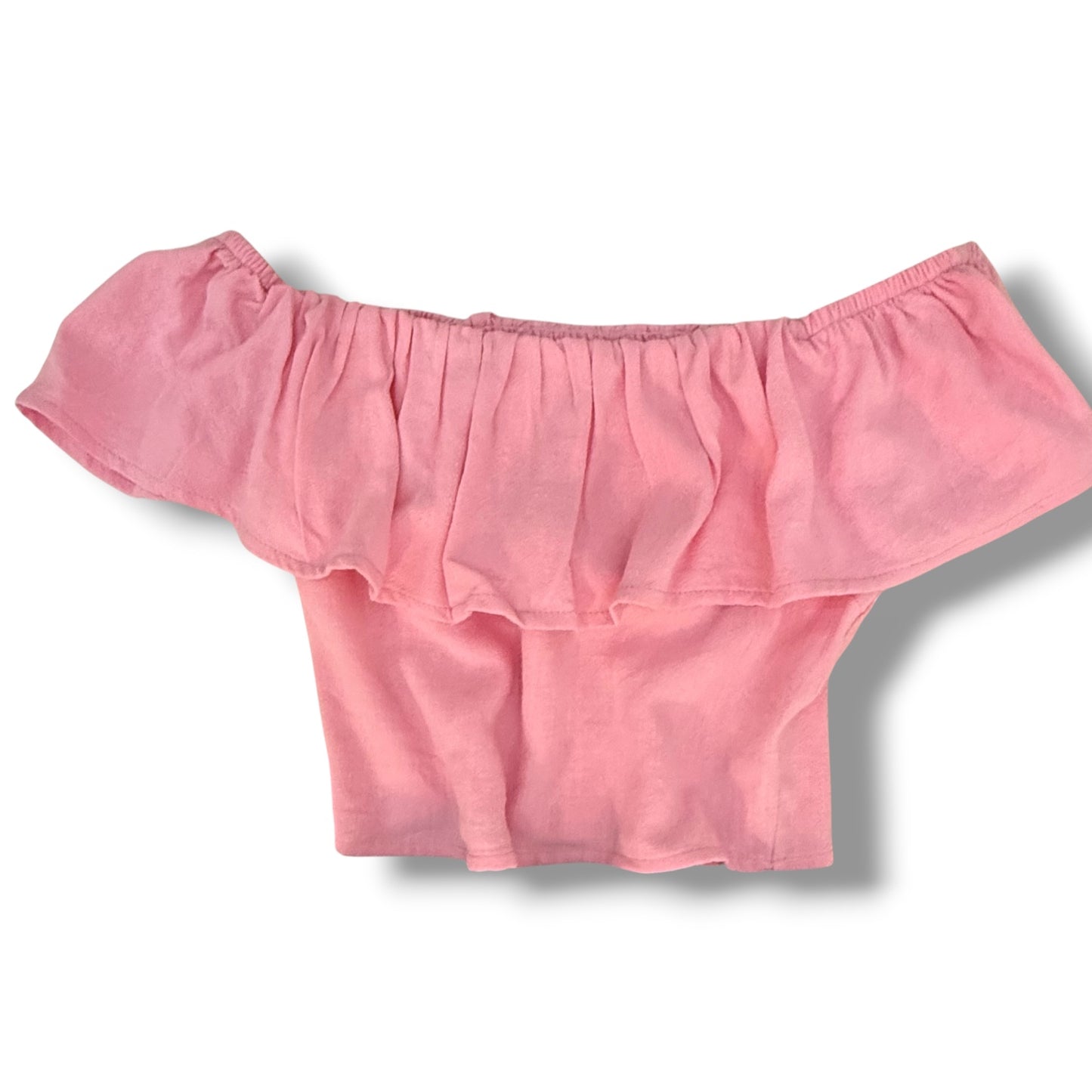 Blusa Rosa Off Shoulder con Volantes