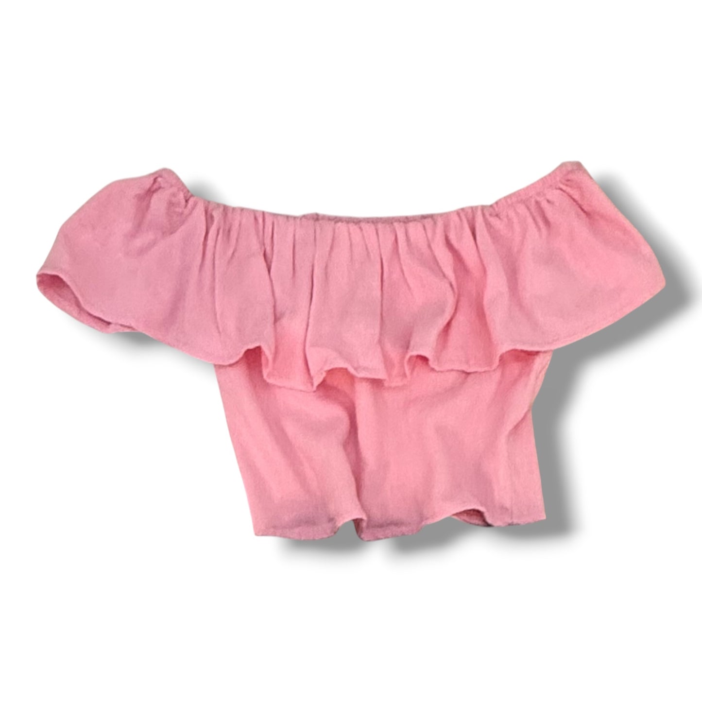 Blusa Rosa Off Shoulder con Volantes