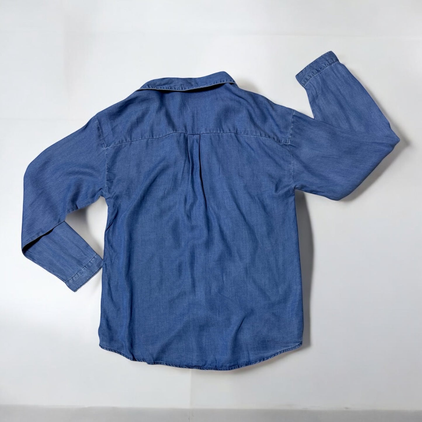 Camisa de Lyocell Estilo Denim de Botones