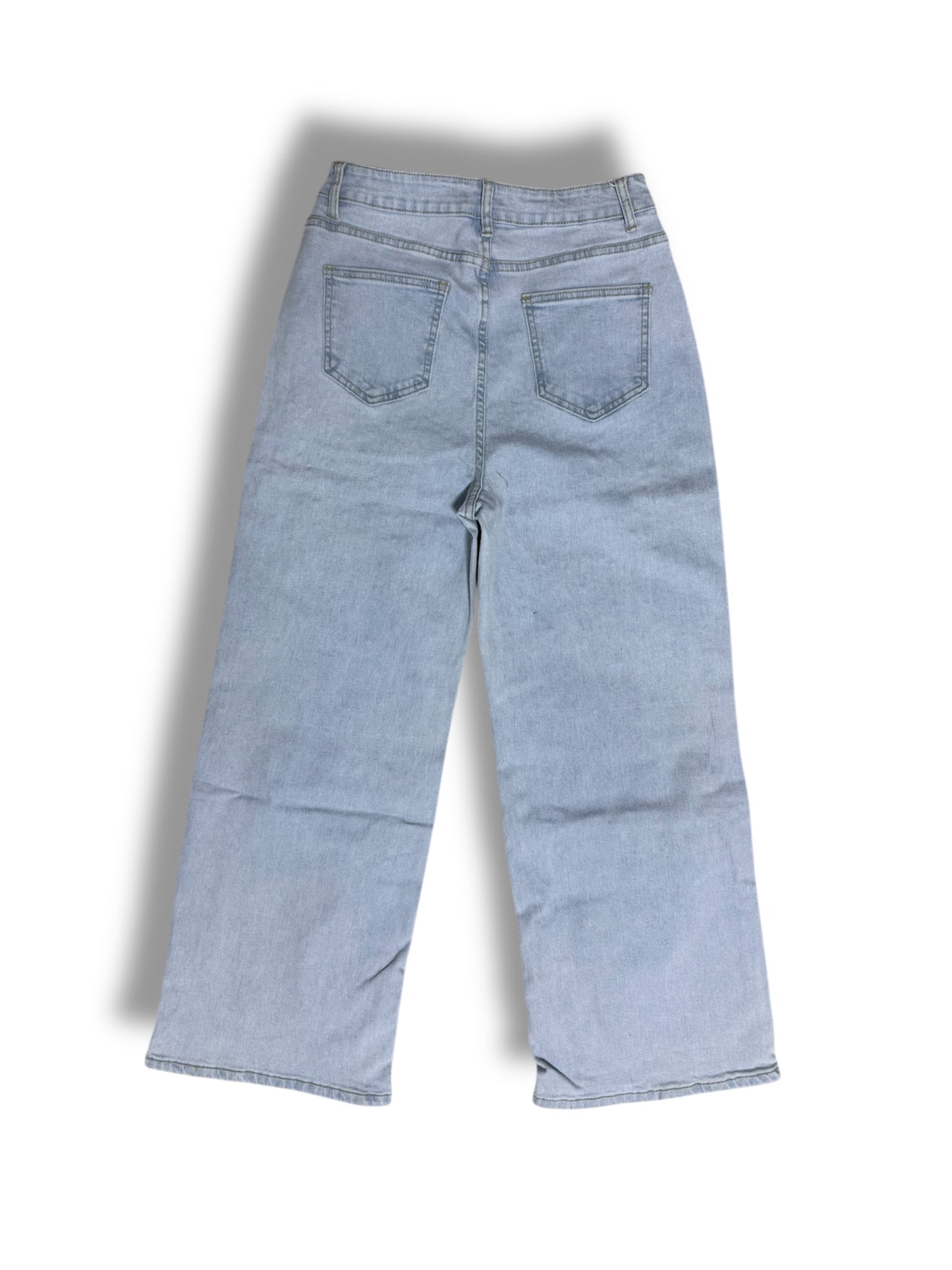 Mahón Wide Leg Light Blue con Brillos Premium