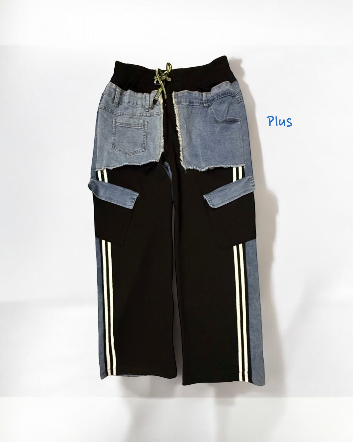 Pantalón Plus Deportivo Estilo Urbano con Mahón y Algodón