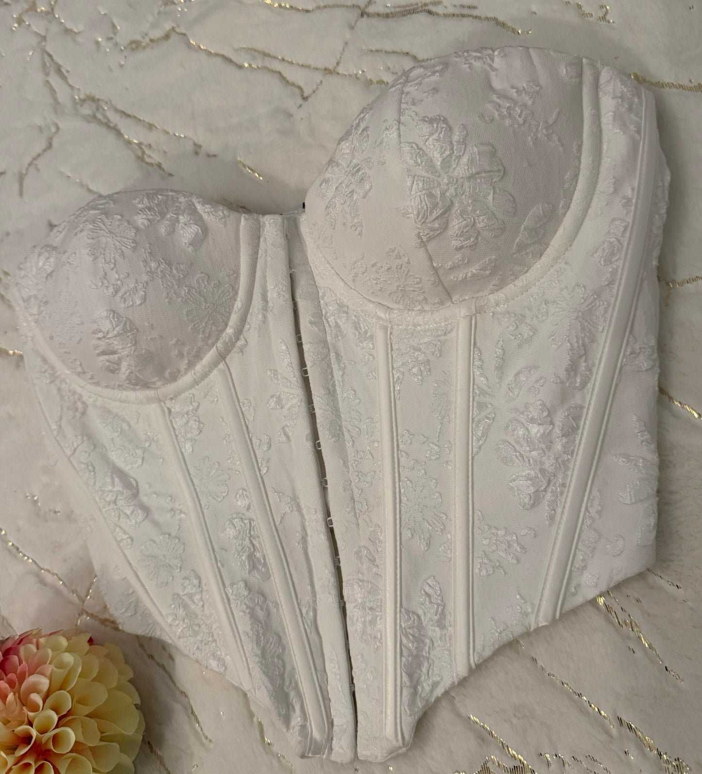 Corsé Blanco de Encaje Floral image 1