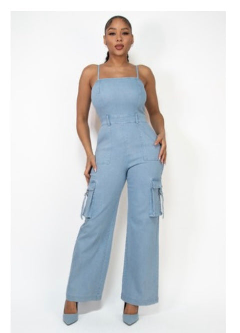 Jumpsuit de Mahón con Bolsillos Cargo image 0
