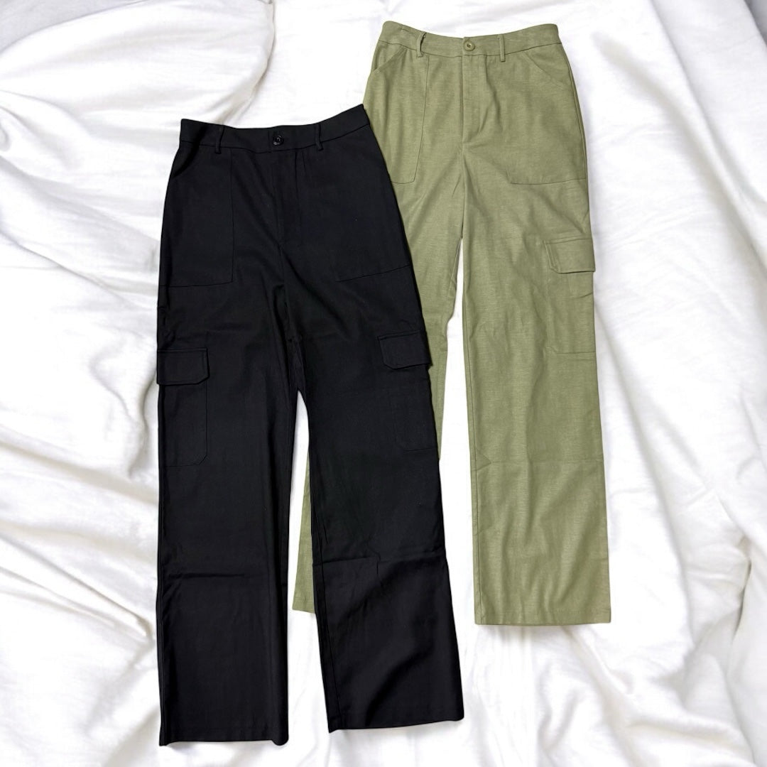 Pantalón Cargo de Tela Stretch - Medium, Black image