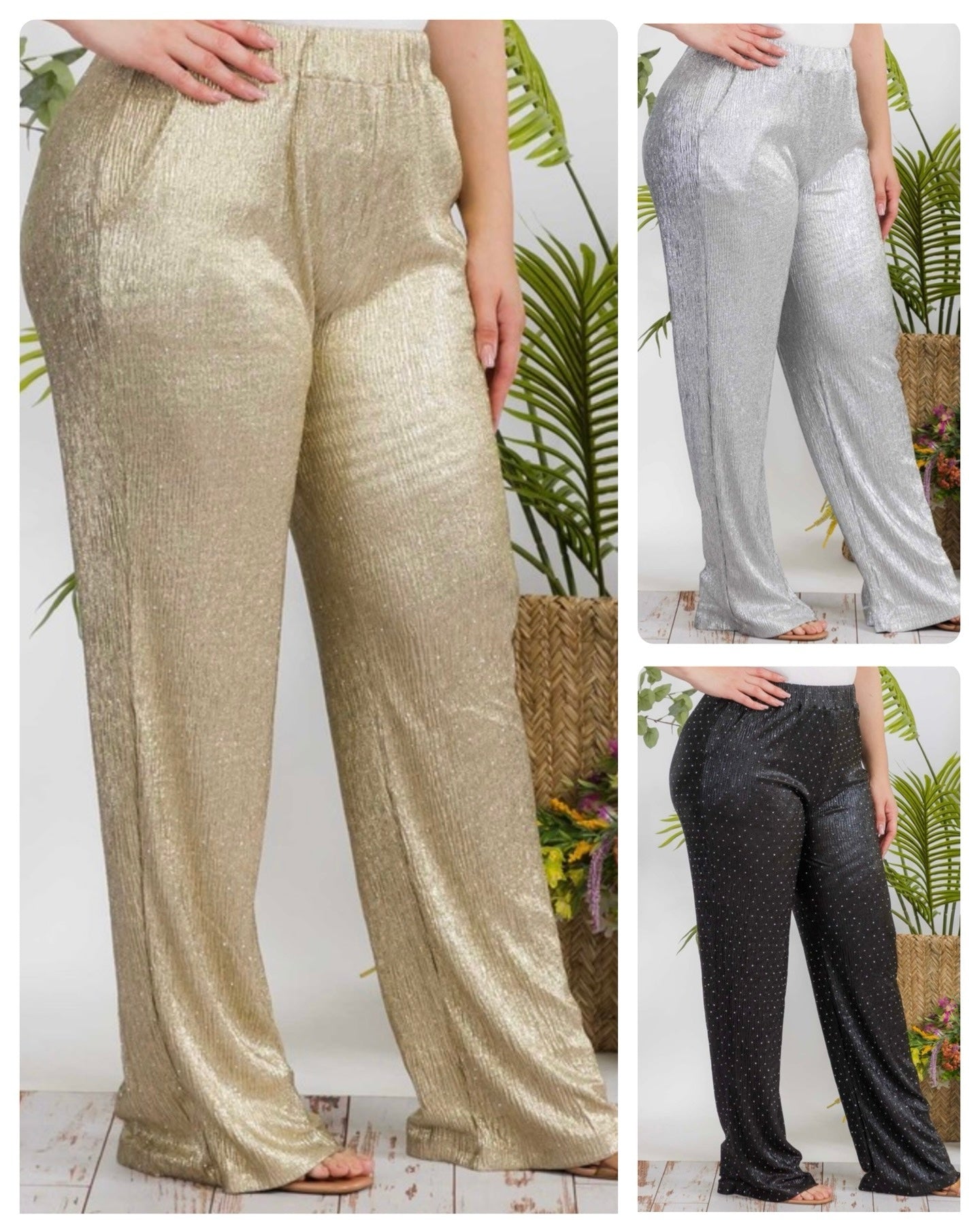 Maxi Pant Plus Size con Brillo - Glamour y Comodidad image 0