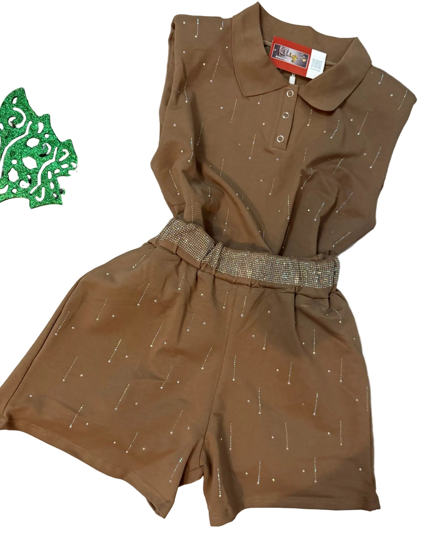 Conjunto de Corto y Blusa con Detalles de Brillo image 1