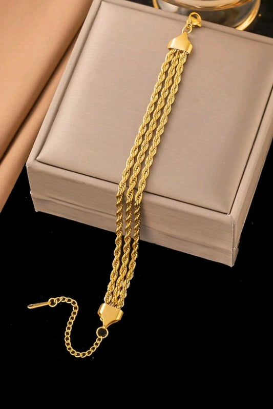 Pulsera de Acero Inoxidable Triple Cadena