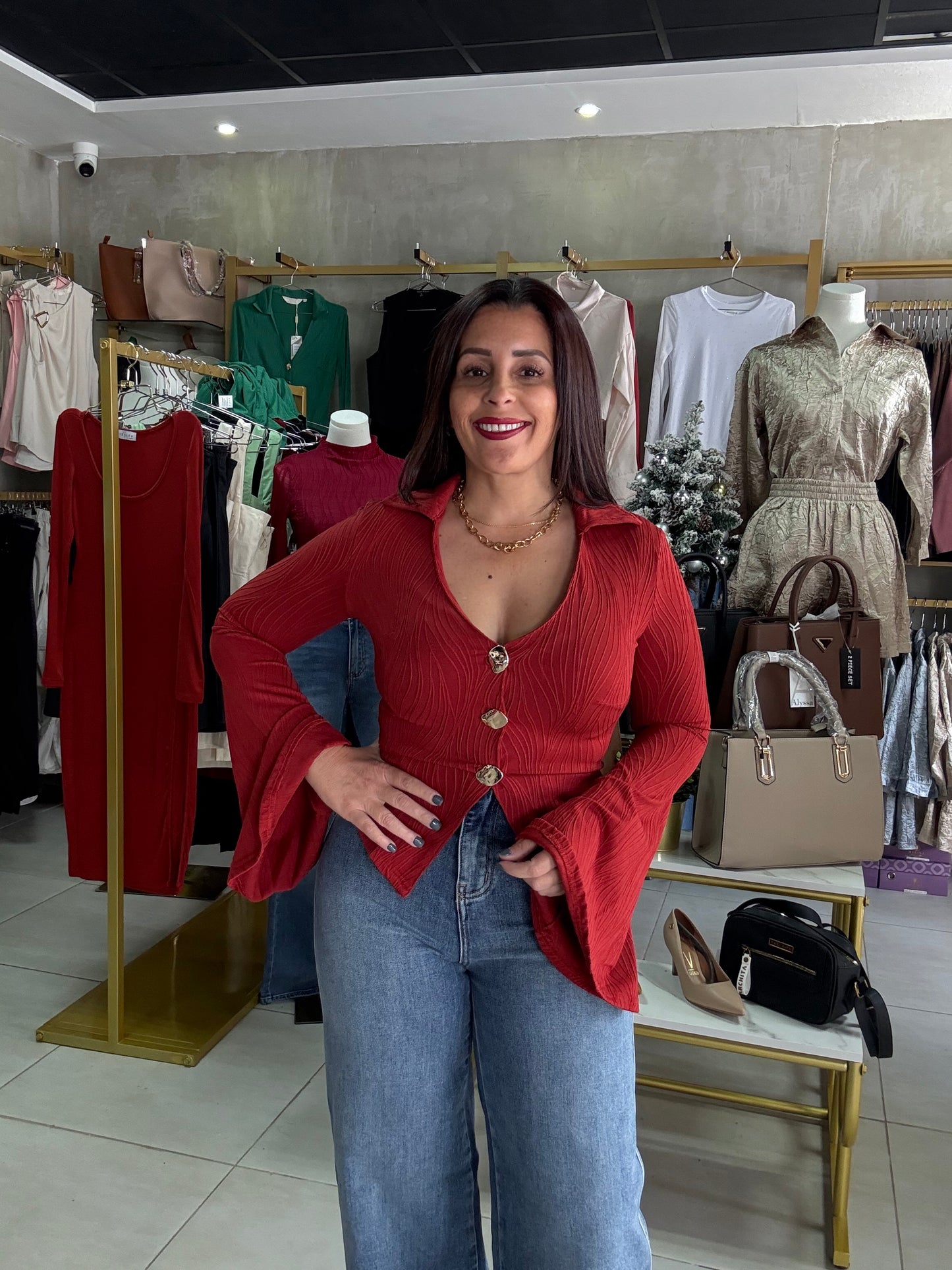 Blusa Manga Acampanada – Color Rust