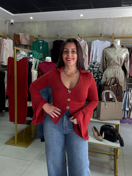 Blusa Manga Acampanada – Color Rust