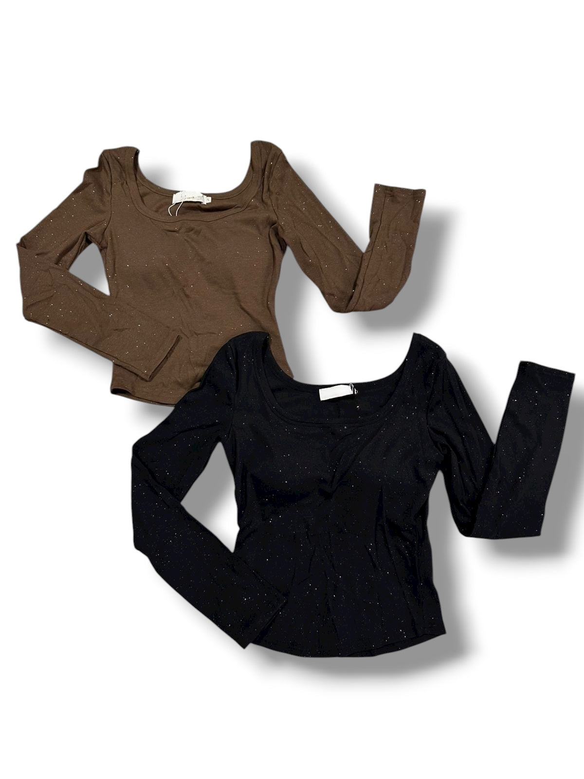 Blusa con Detalles Brillantes de Manga Larga