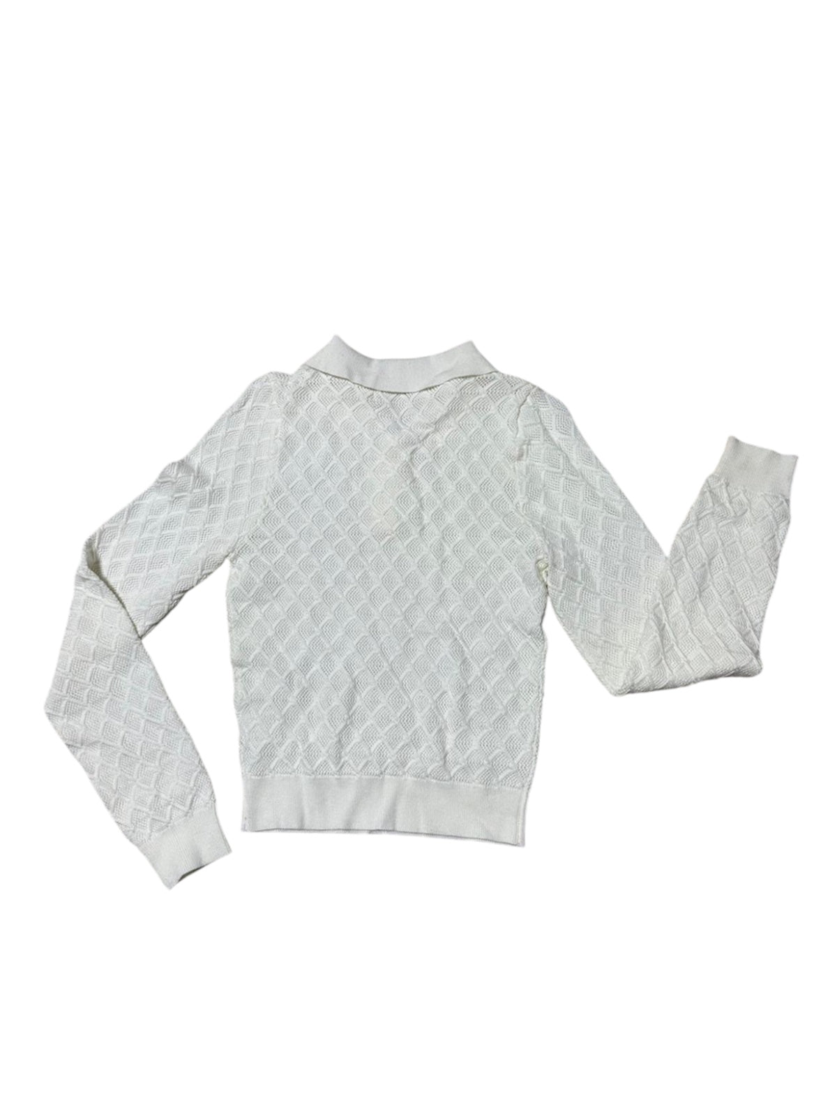 Suéter Polo Tejido Perlado – Color Ivory