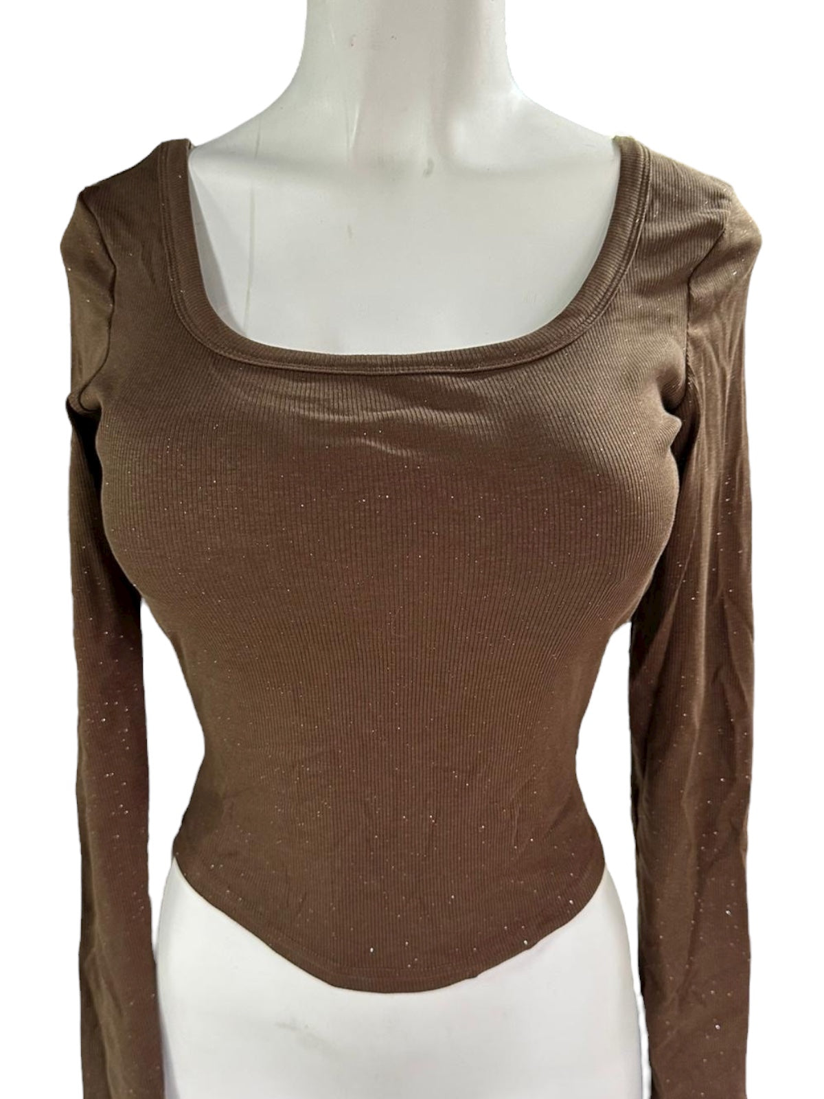 Blusa con Detalles Brillantes de Manga Larga