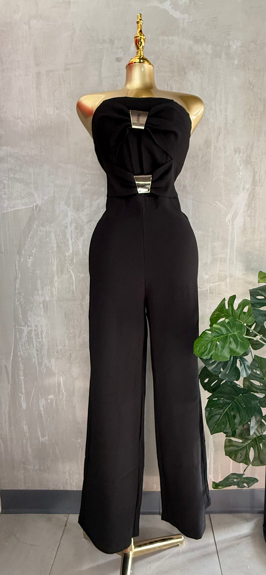 Jumpsuit Strapless “Negro Elegance” – Detalles Dorados