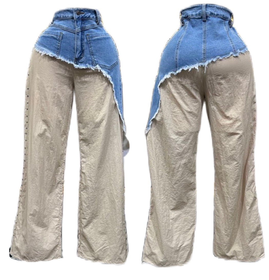 Pantalón Casual Denim y Tela Ligera image 3