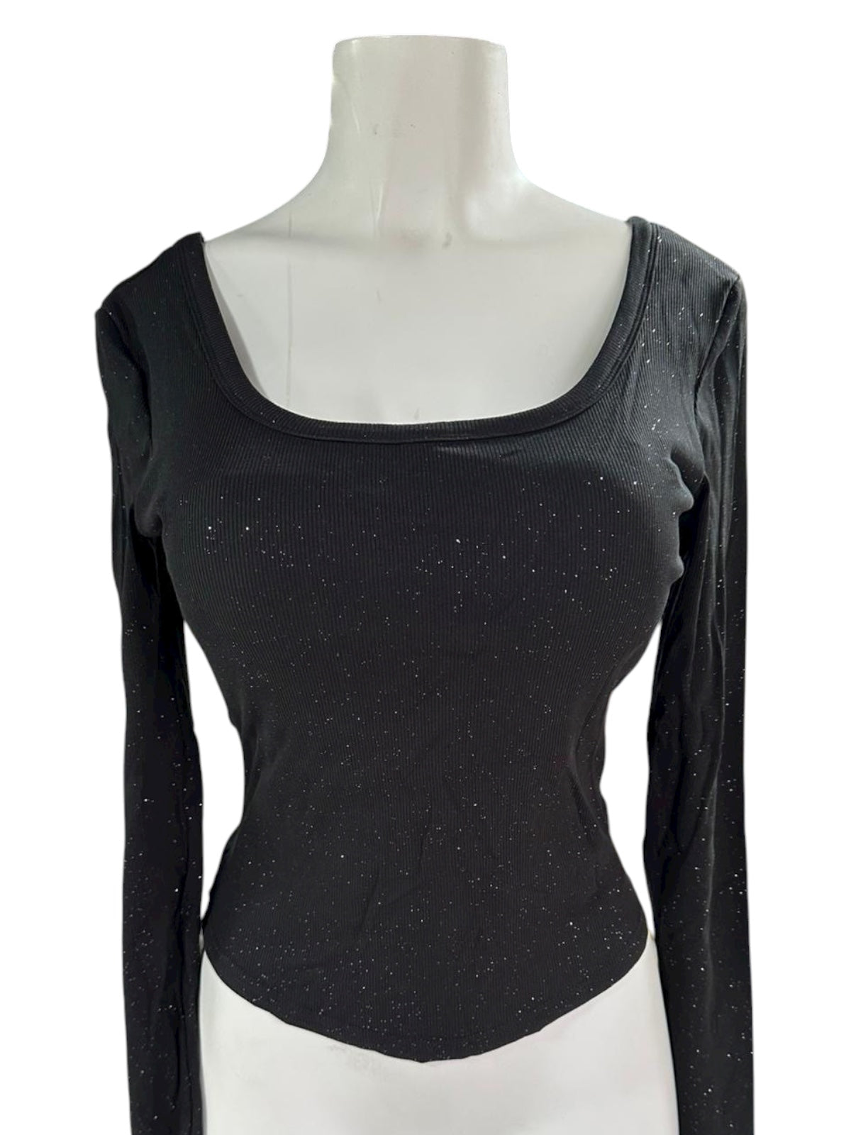 Blusa con Detalles Brillantes de Manga Larga