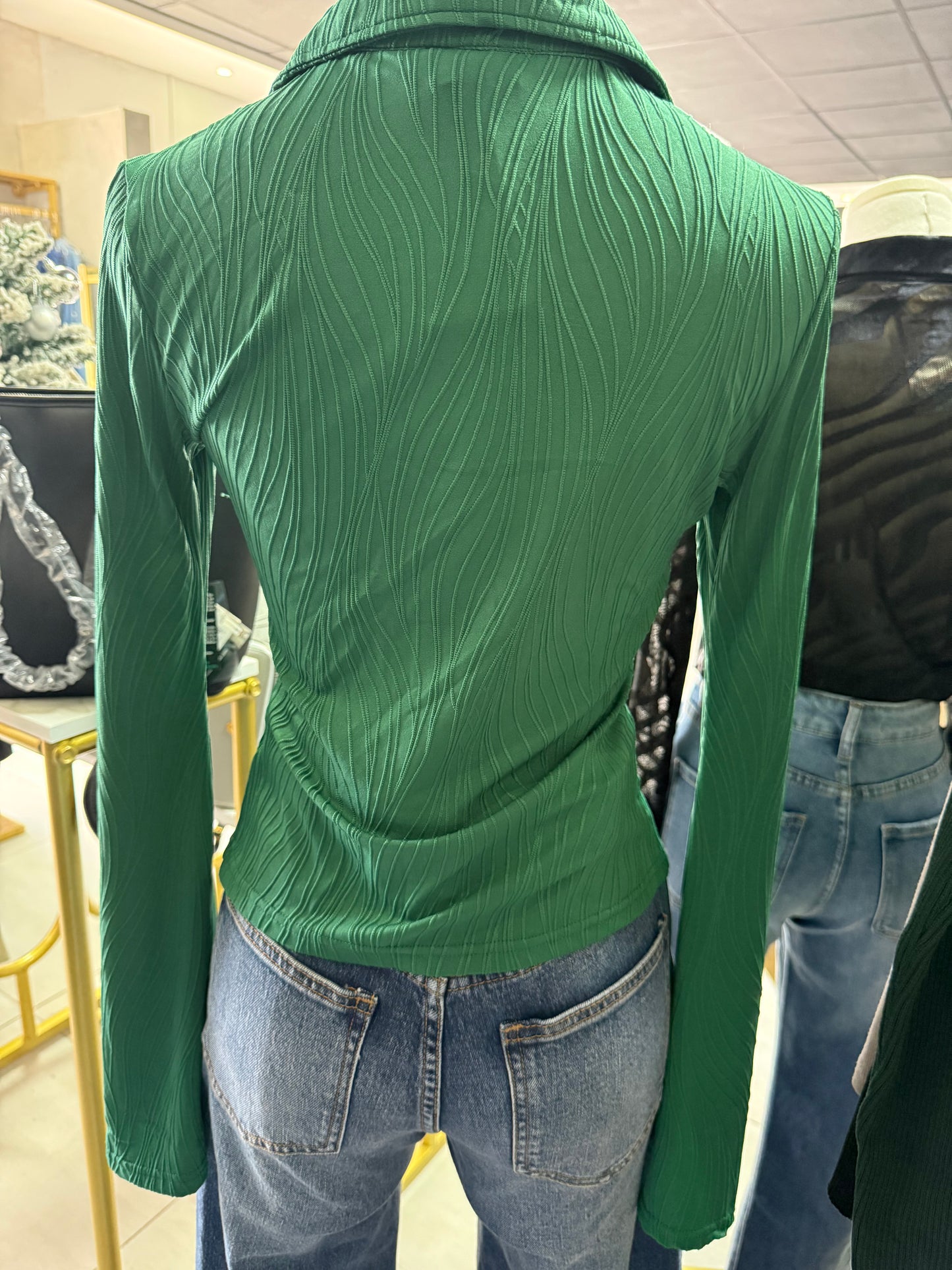 Blusa Manga Acampanada – Color Verde Esmeralda