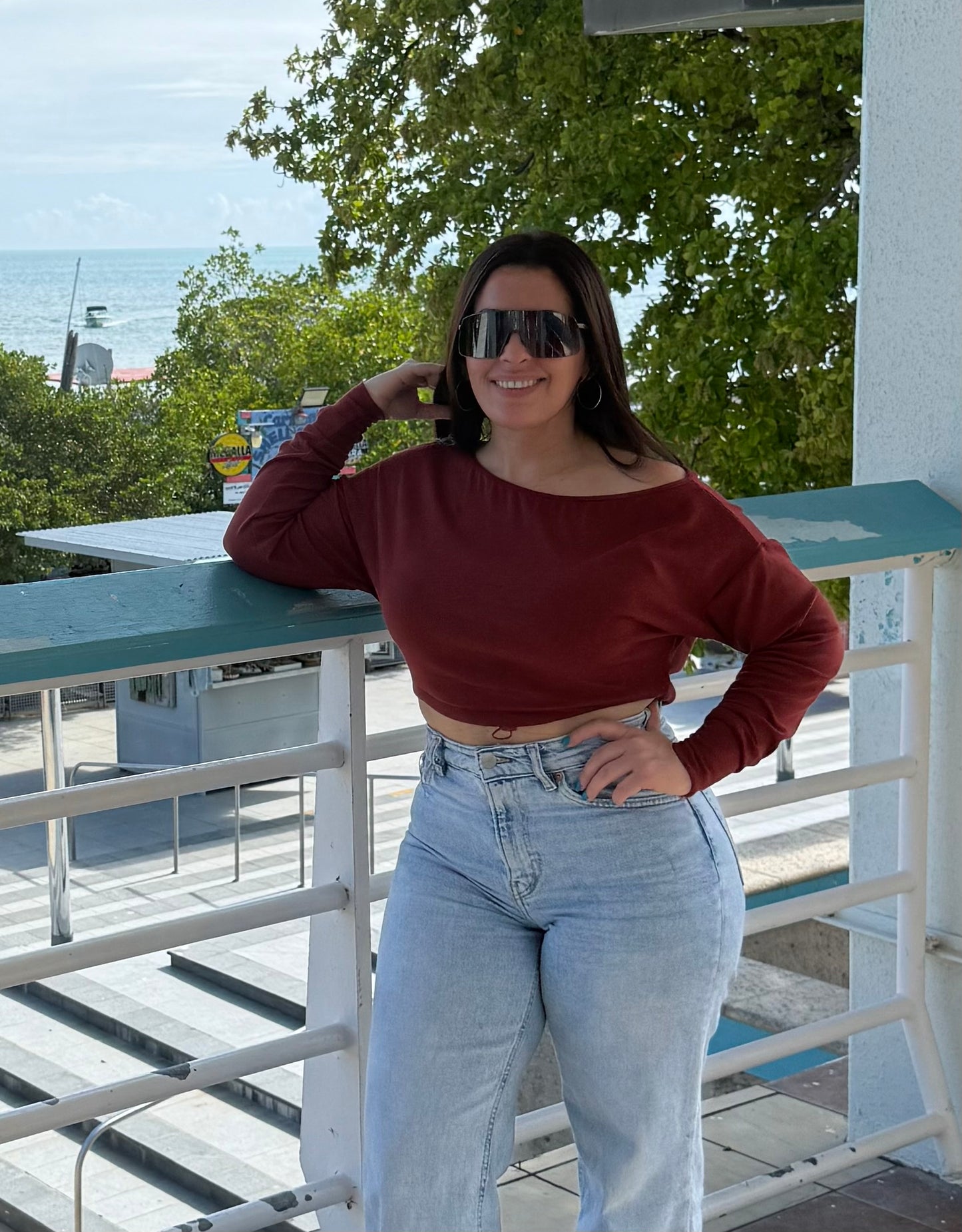 Blusa Off Shoulder- Red Áncora con Estilo Casual y Ajuste
