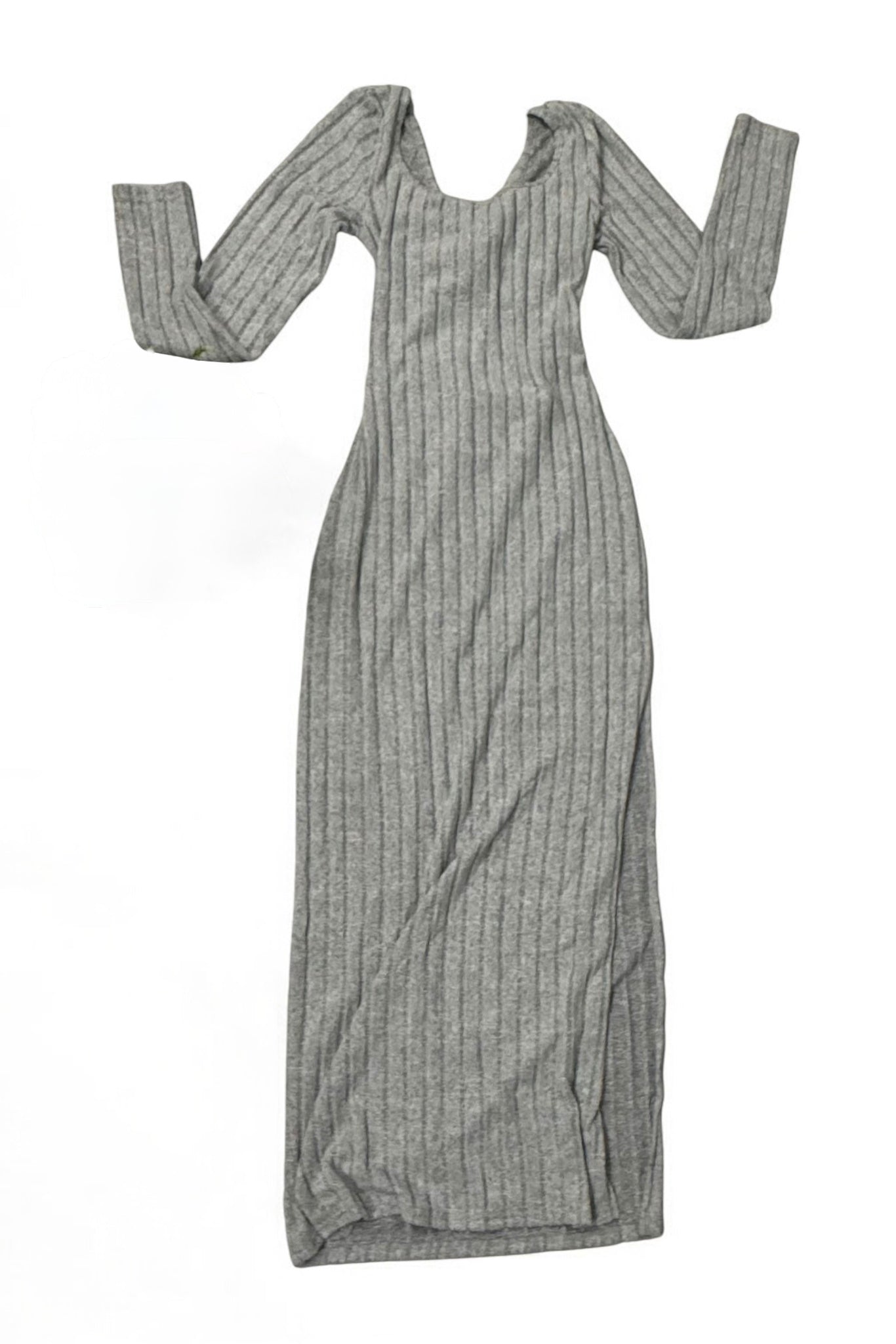 Vestido Midi de Manga Larga con Espalda Descubierta