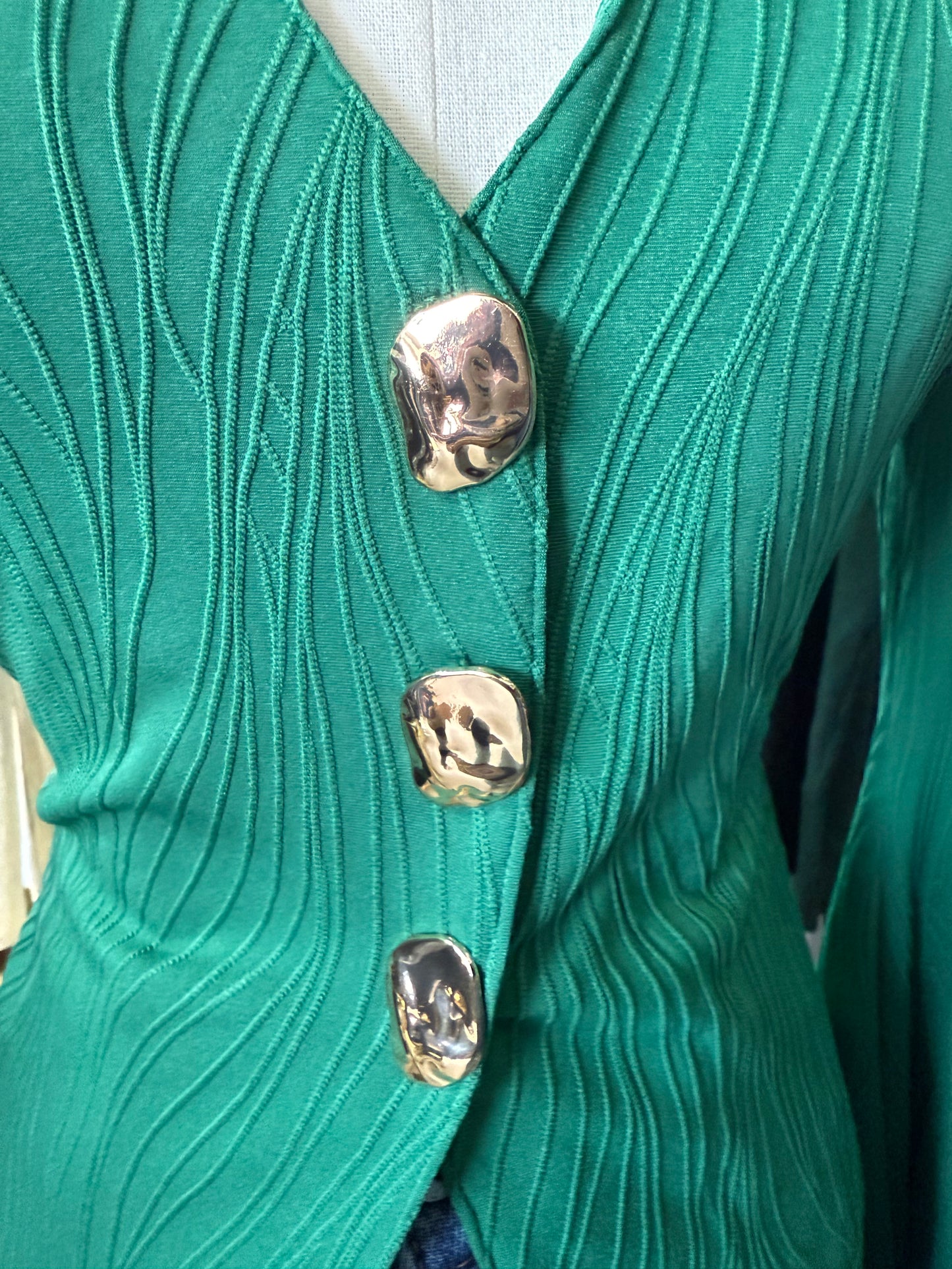 Blusa Manga Acampanada – Color Verde Esmeralda