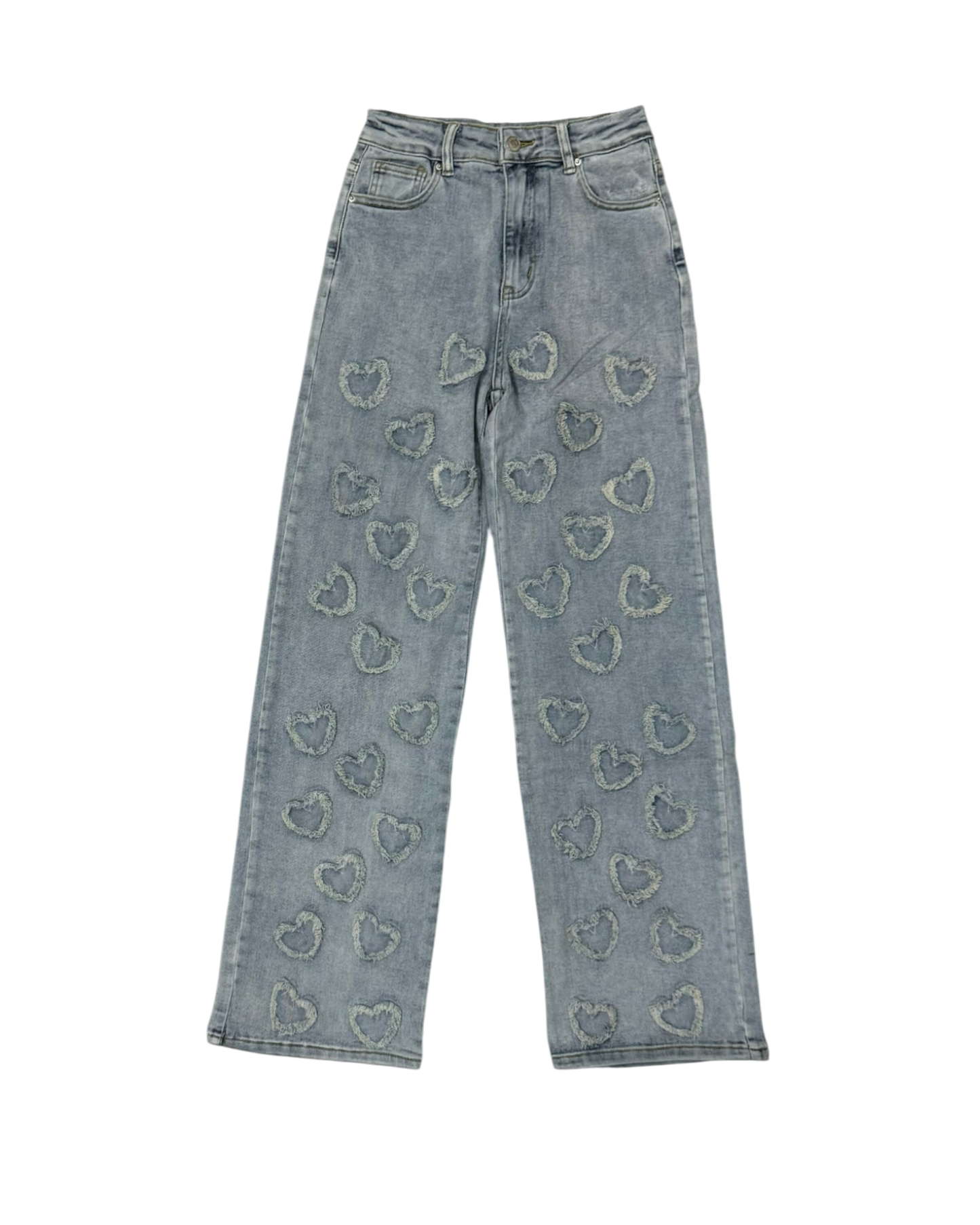 Pantalón de Mahón con Diseño de Corazones