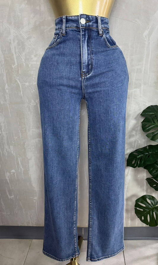 Mahón Recto Azul con Desgaste Sutil