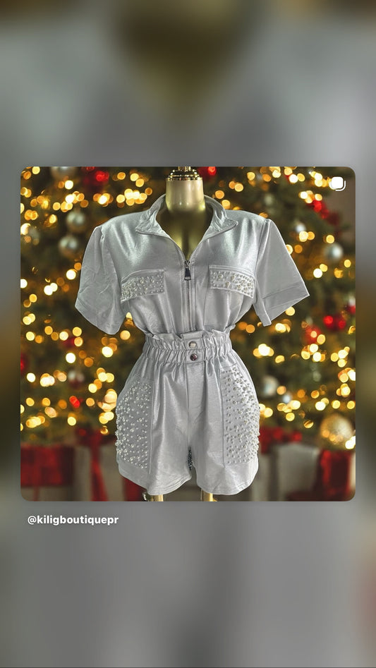 Conjunto Plata con Perlas