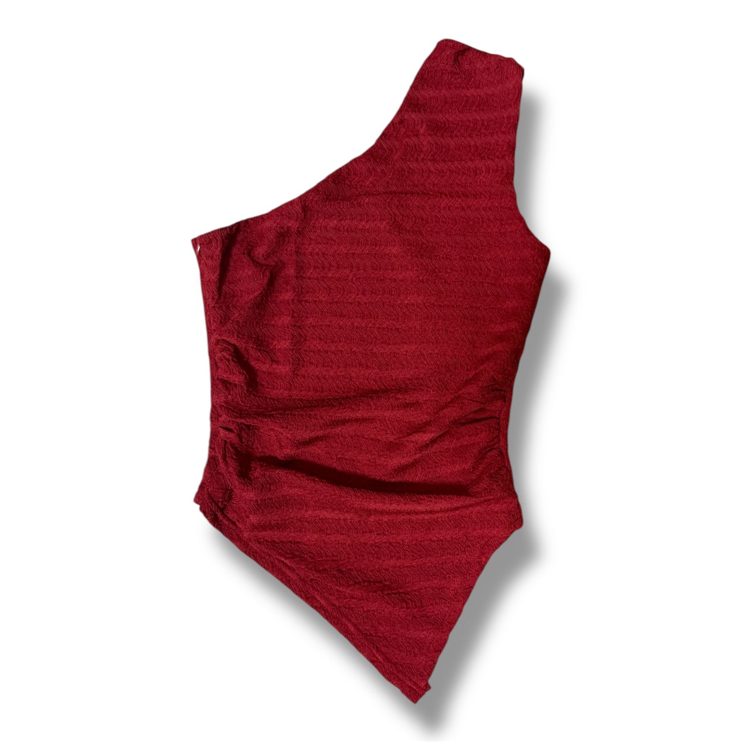 Body Asimétrico Texturizado Rojo Vino