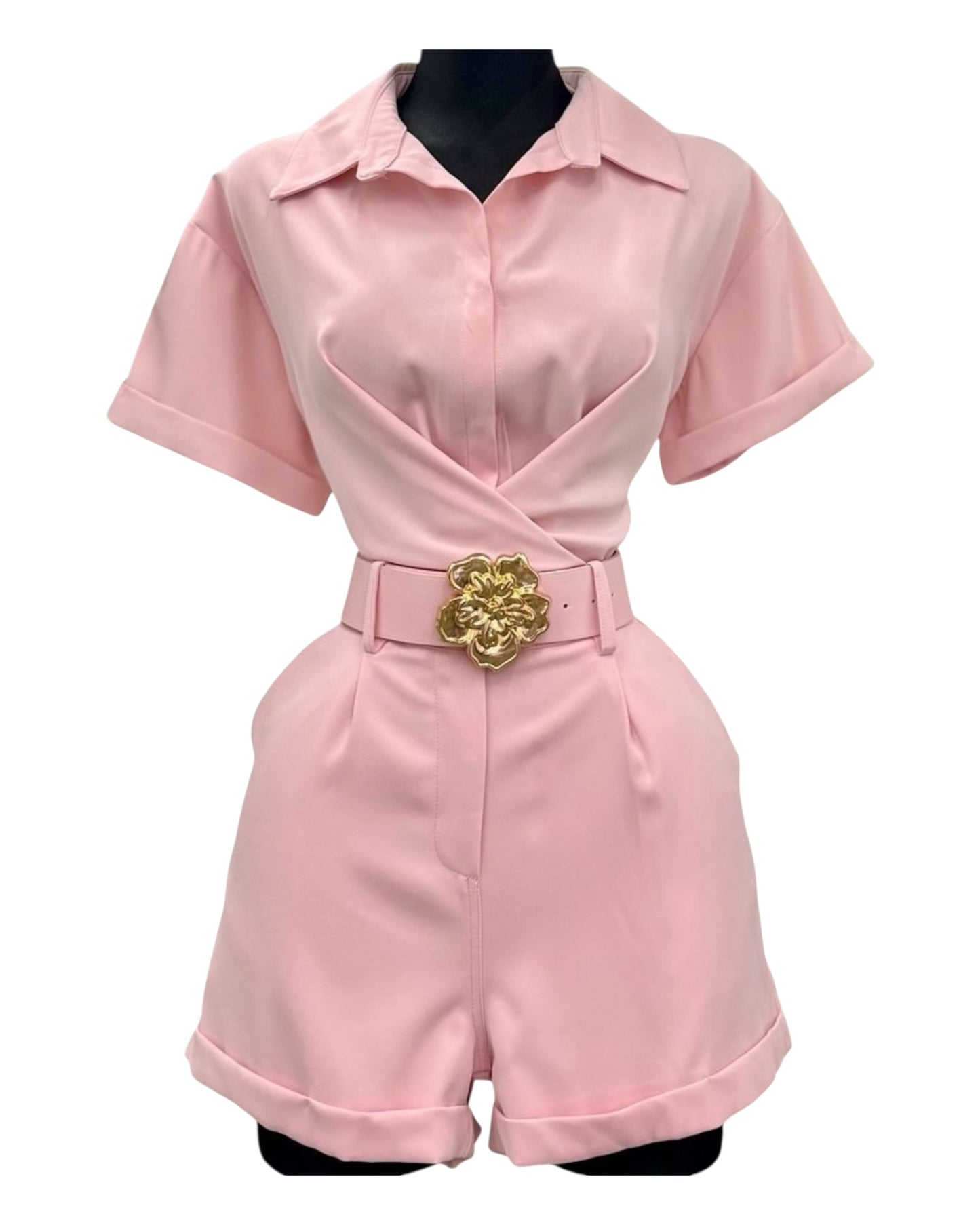 Jumpsuit Rosa con Correa Flor