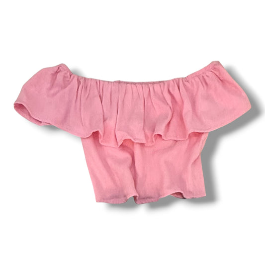 Blusa Rosa Off Shoulder con Volantes