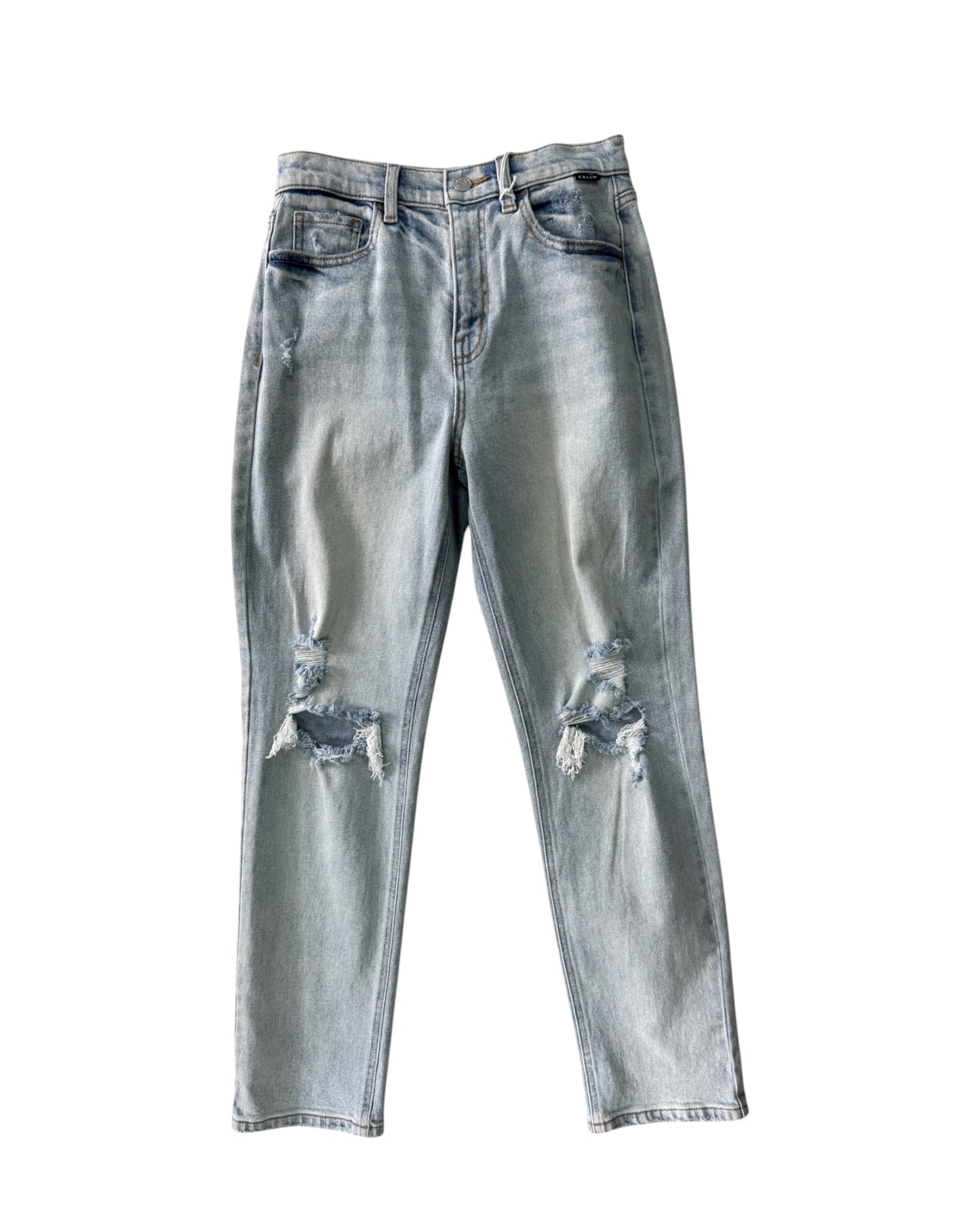 Jeans Rasgados de Corte Recto