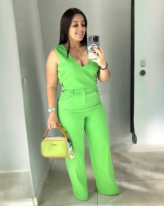 Conjunto Elegante Verde de Dos Piezas