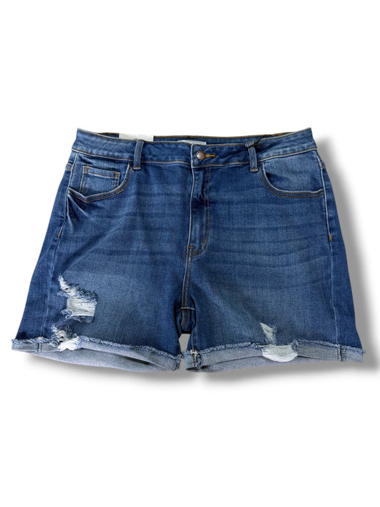 Corto Plus  Mahón Desgastado con Dobladillo