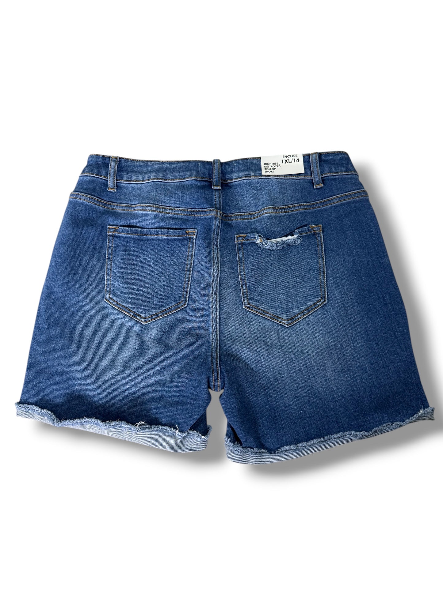 Corto Plus  Mahón Desgastado con Dobladillo