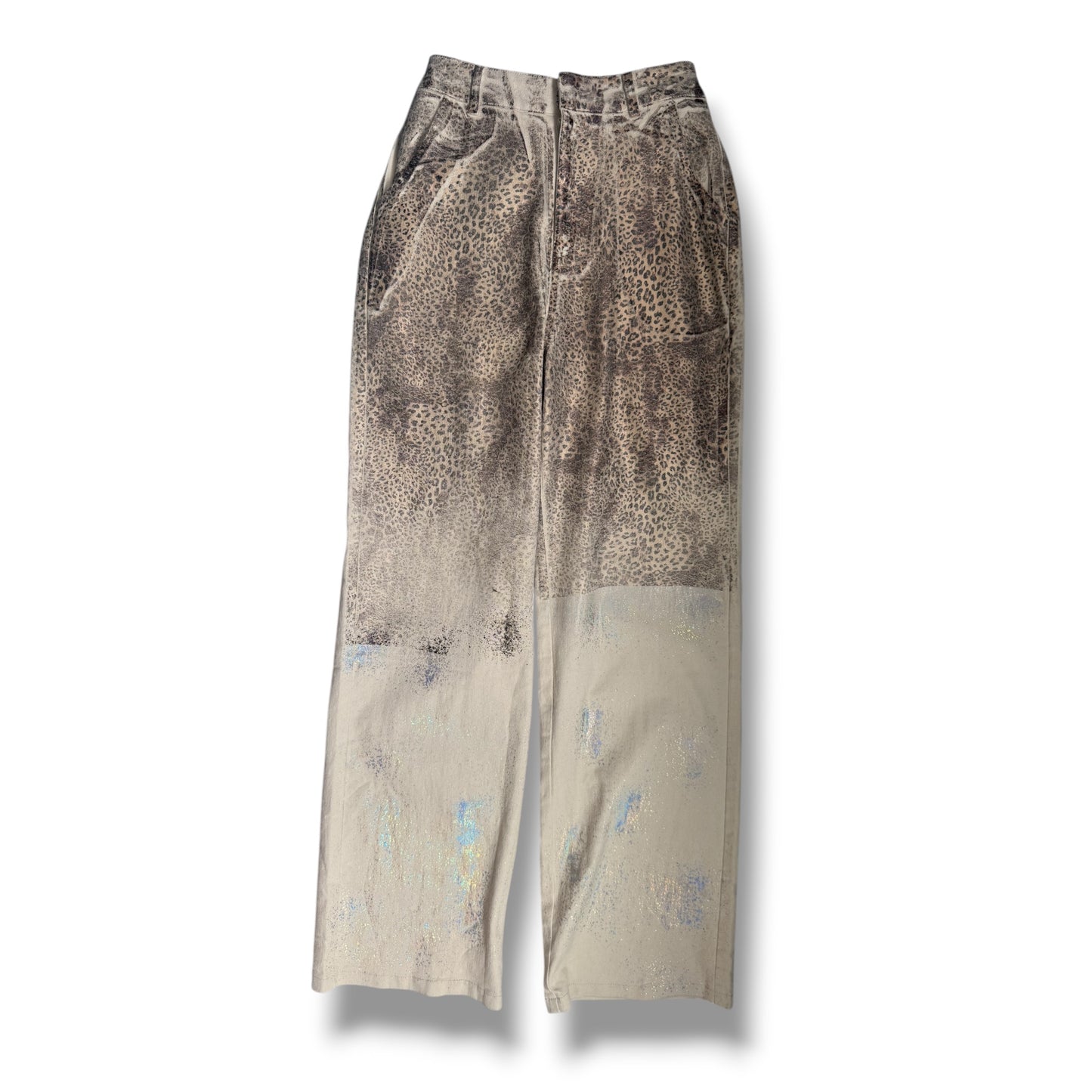 Pantalón Mahon Estampado Animal con Detalles Metálicos